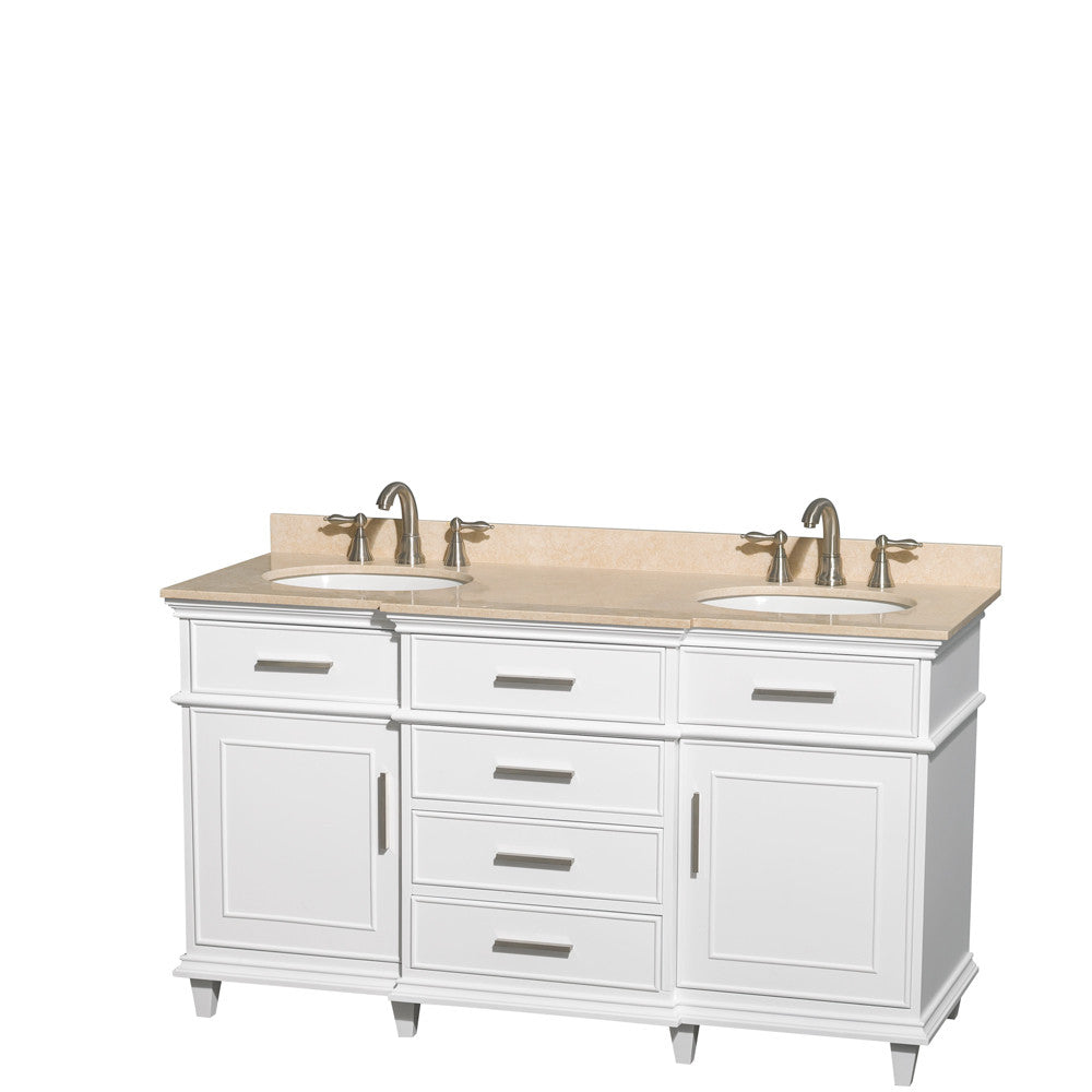 Berkeley 60-Inch  Double Bathroom Vanity - White