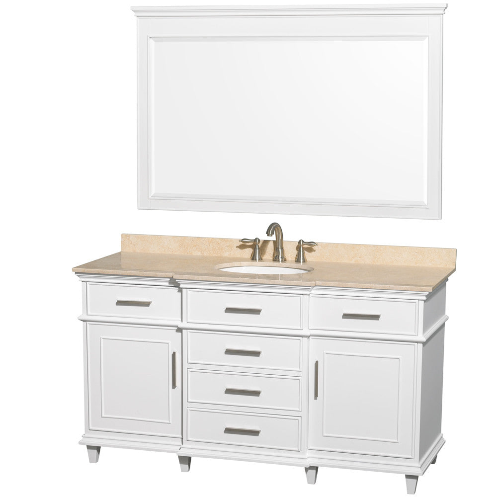 WYNDHAM COLLECTION Berkeley 60" Single Bathroom Vanity - White