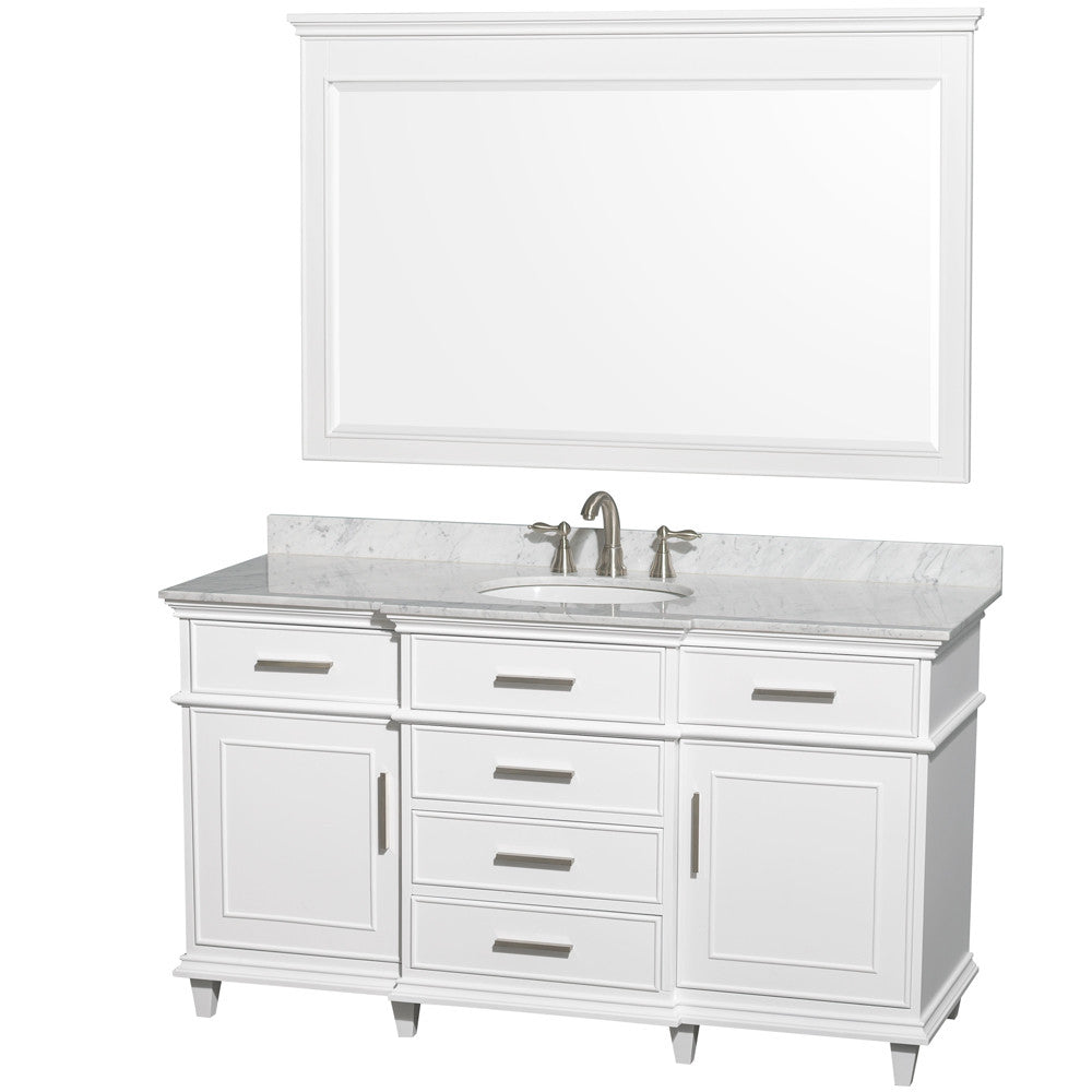 WYNDHAM COLLECTION Berkeley 60" Single Bathroom Vanity - White