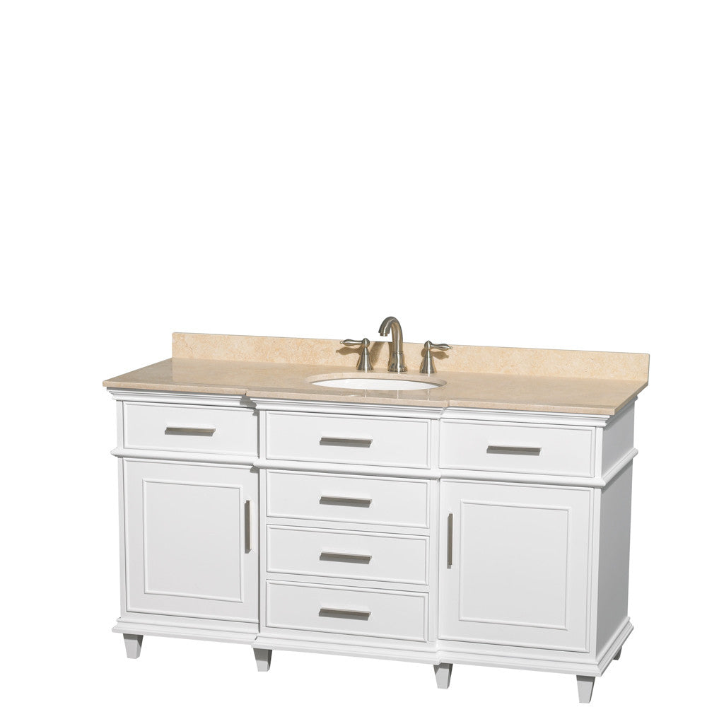 WYNDHAM COLLECTION Berkeley 60" Single Bathroom Vanity - White