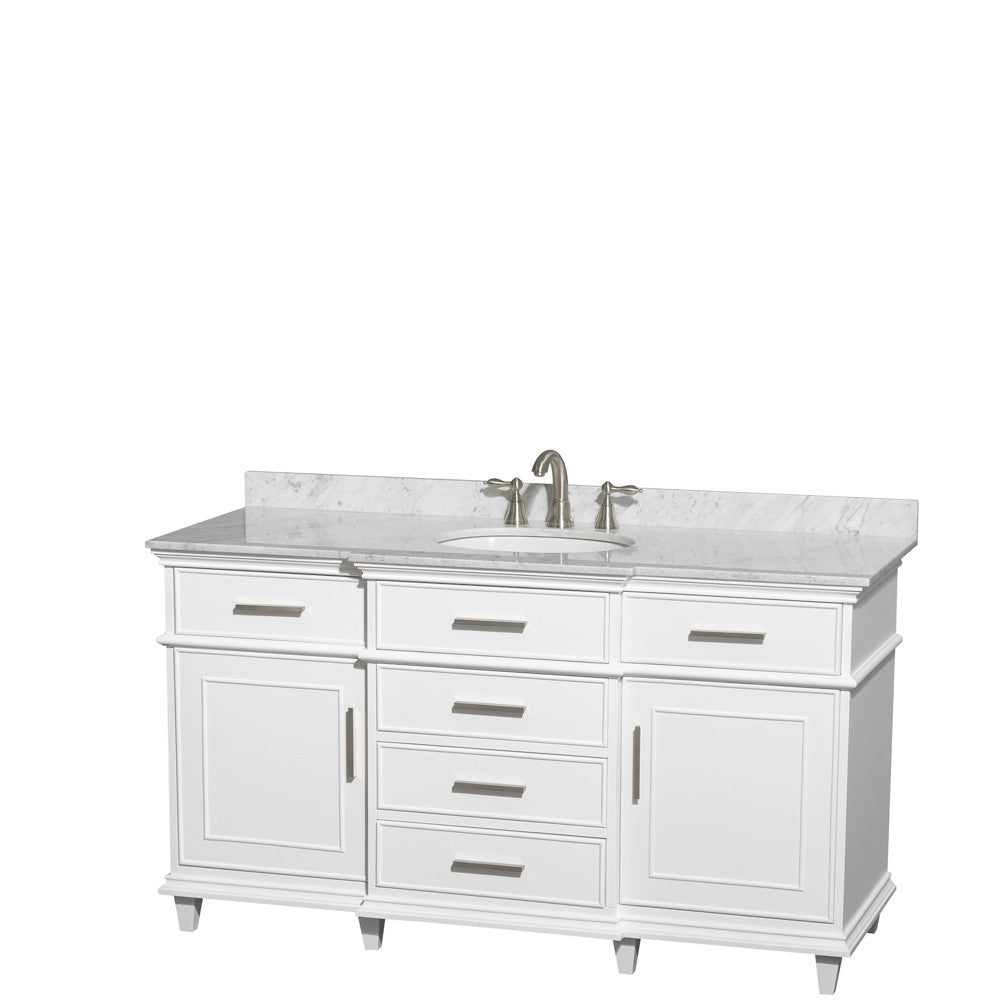 WYNDHAM COLLECTION Berkeley 60" Single Bathroom Vanity - White