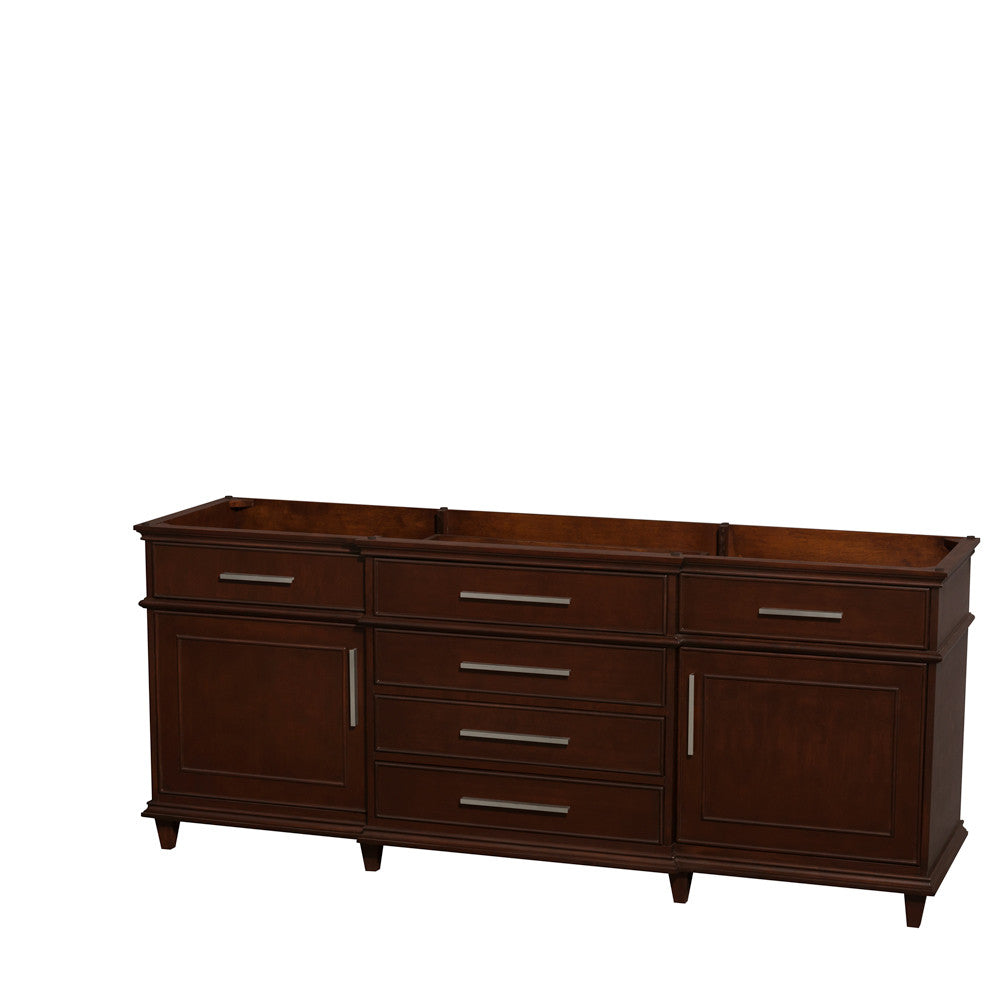 WYNDHAM COLLECTION Berkeley 80-Inch  Double Bathroom Vanity - Dark Chestnut