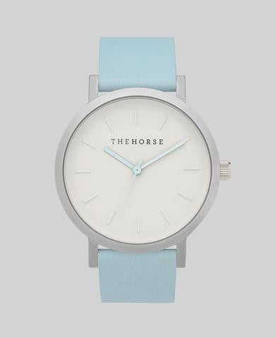 Brushed Silver / Powder Blue