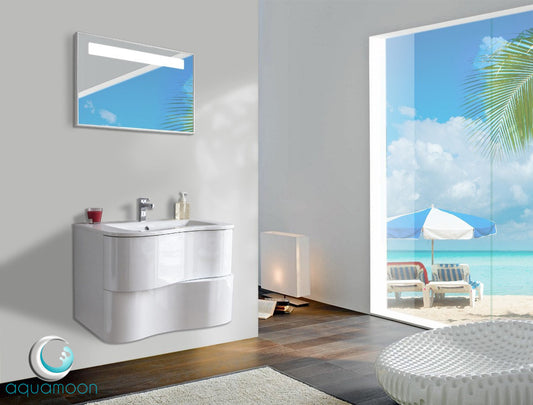 Aquamoon Cambria 31" Modern Bathroom Vanity Set - White