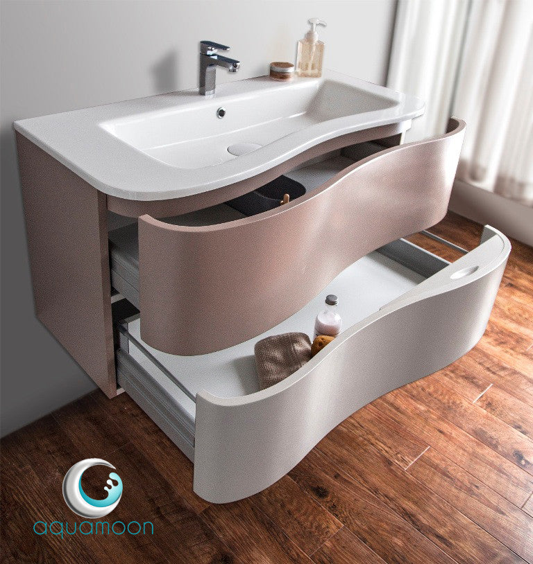 Aquamoon Cambria 39" Modern Bathroom Vanity Set - Stone