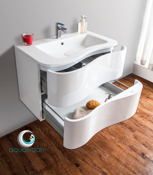 Aquamoon Cambria 39" Modern Bathroom Vanity Set - White