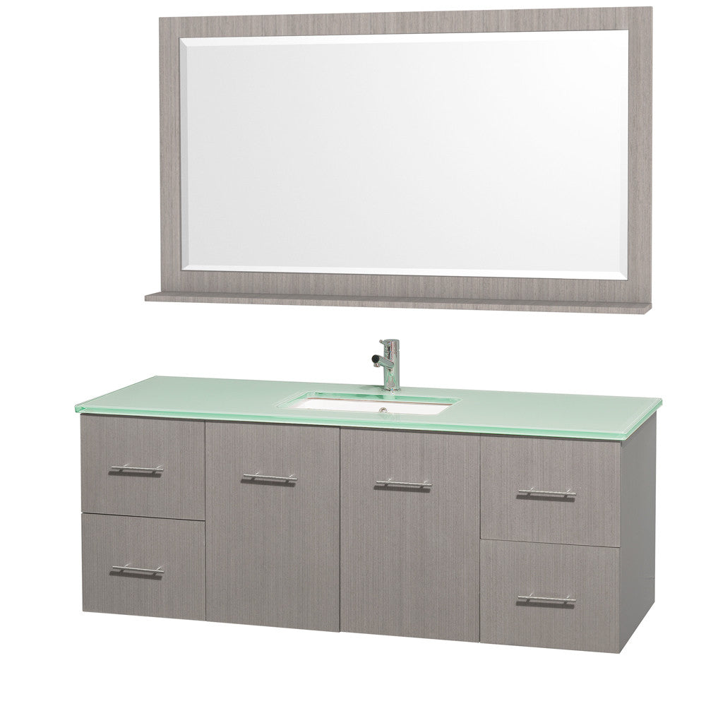 WYNDHAM COLLECTION Centra 60-inch Single Bathroom Vanity Set - Gray Oak