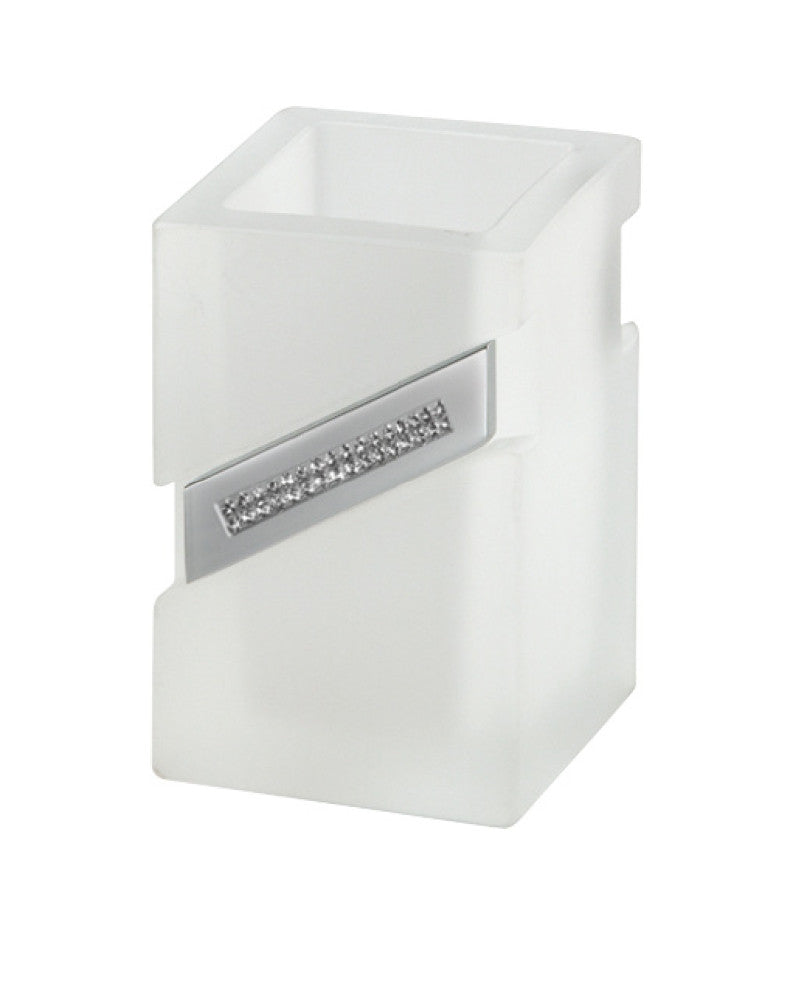 Carmen table glass toothbrush holder - Chrome