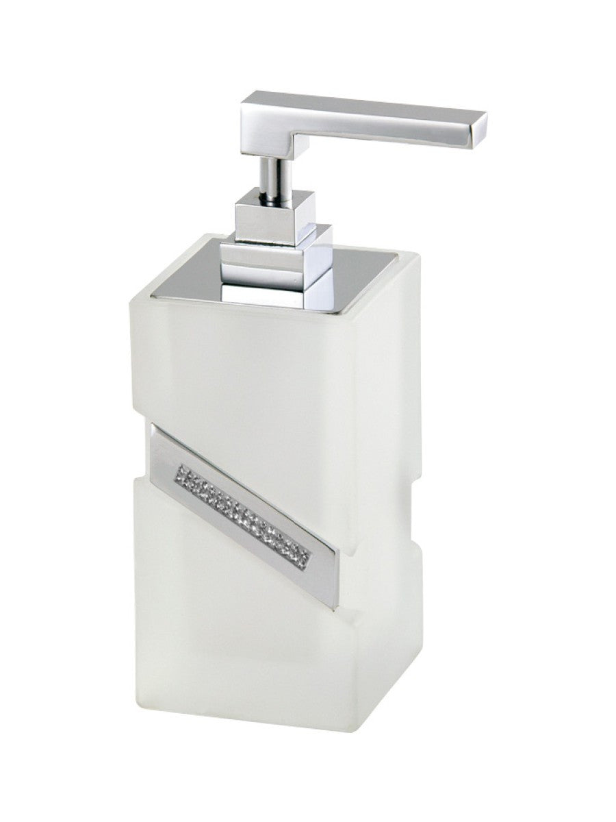 Carmen table glass soap holder - Chrome
