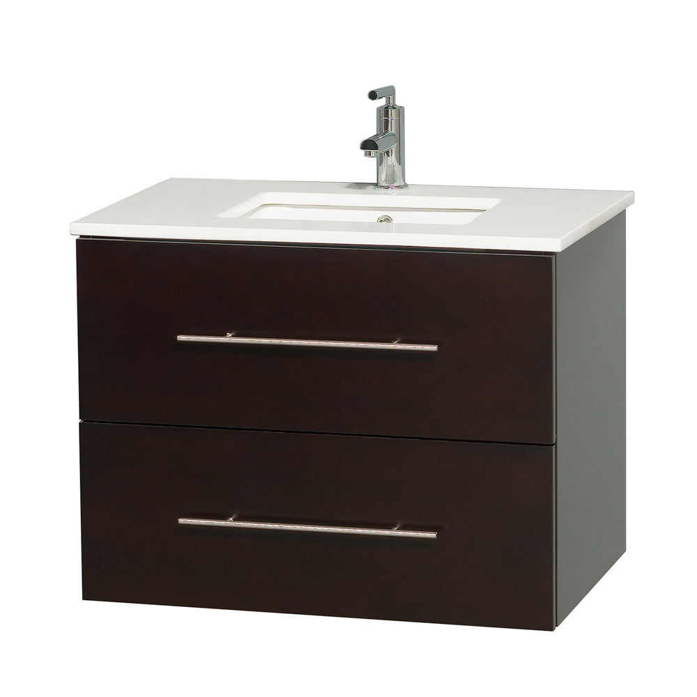 WYNDHAM COLLECTION Centra 30-Inch Single Bathroom Vanity Set - Espresso