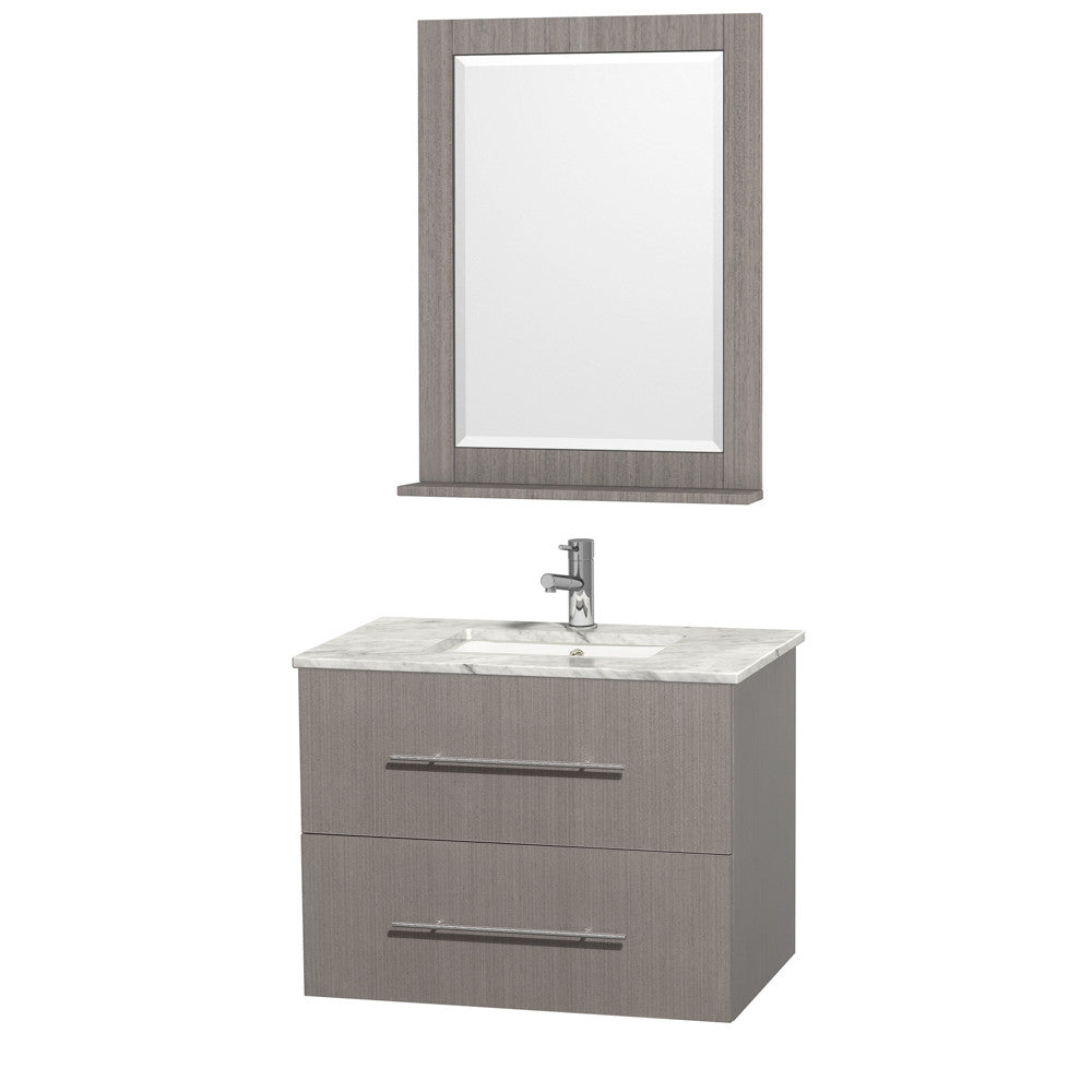 WYNDHAM COLLECTION Centra 30-Inch Single Bathroom Vanity Set - Gray Oak
