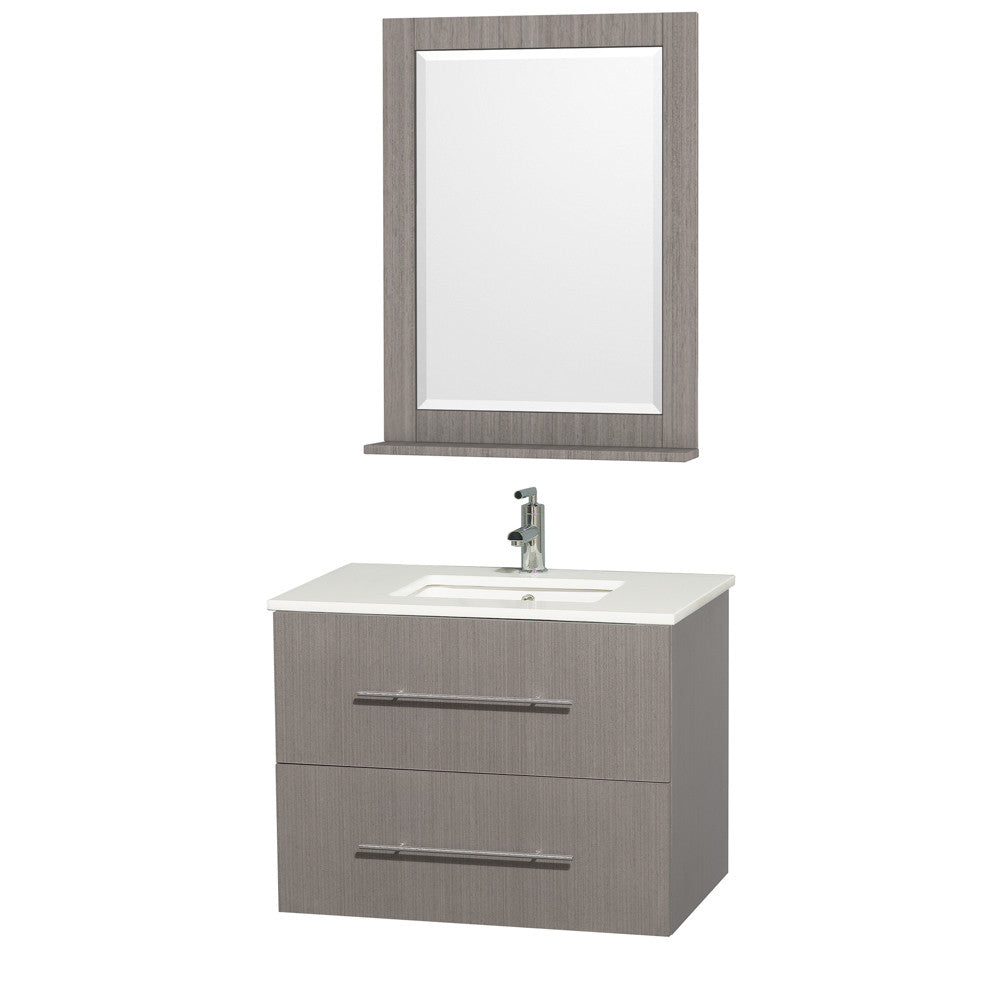 WYNDHAM COLLECTION Centra 30-Inch Single Bathroom Vanity Set - Gray Oak