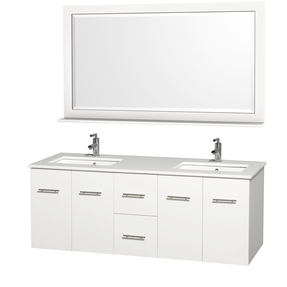 WYNDHAM COLLECTION Centra 60-inch double bathroom vanity set - White