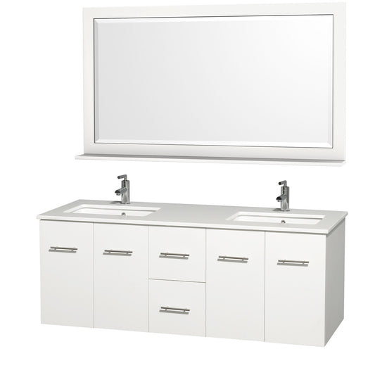 WYNDHAM COLLECTION Centra 60-inch double bathroom vanity set - White