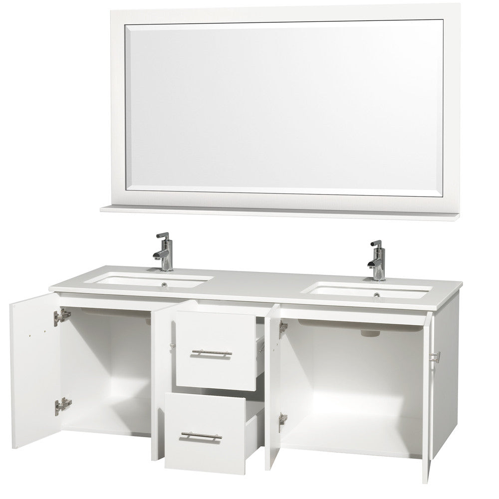 WYNDHAM COLLECTION Centra 60-inch double bathroom vanity set - White