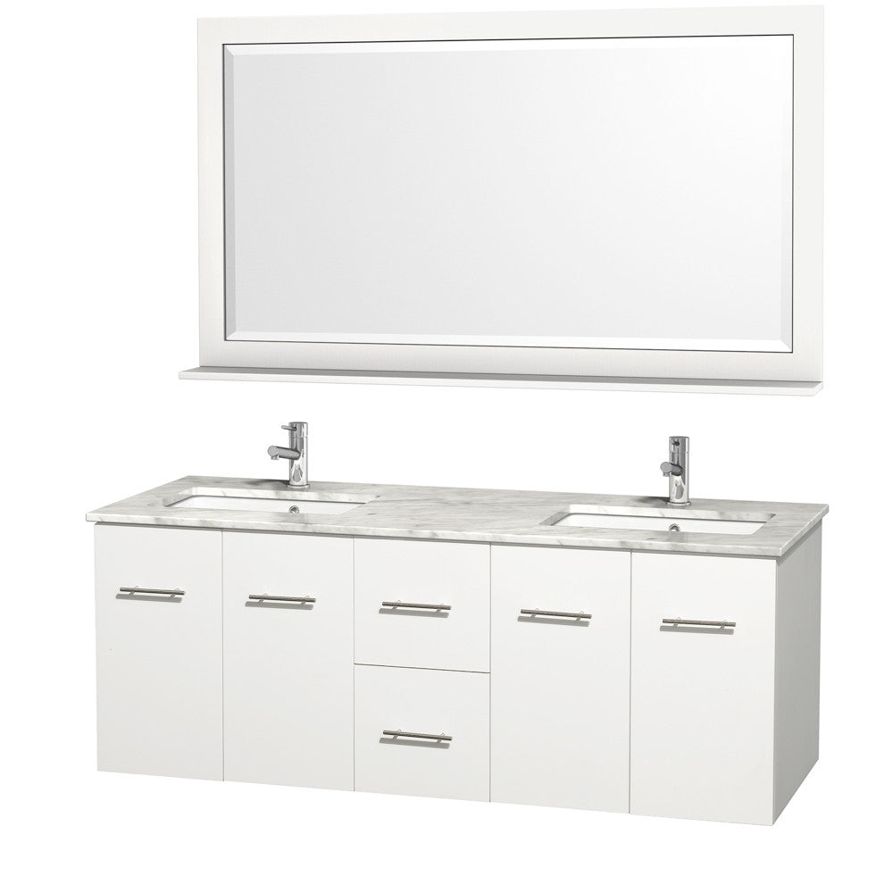 WYNDHAM COLLECTION Centra 60-inch double bathroom vanity set - White