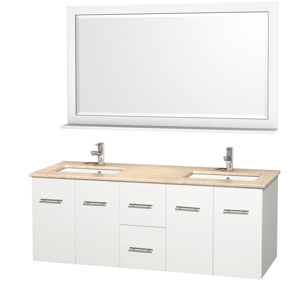 WYNDHAM COLLECTION Centra 60-inch double bathroom vanity set - White