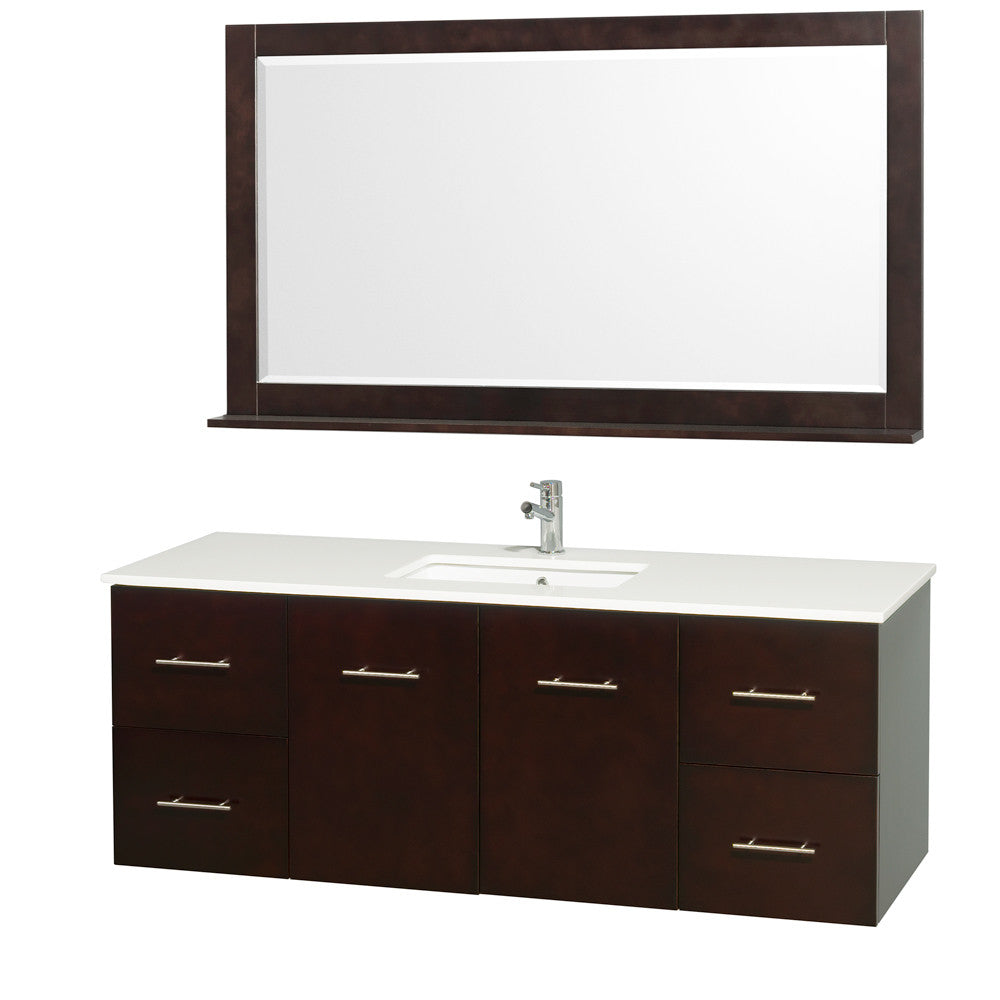 WYNDHAM COLLECTION Centra 60-inch Single Bathroom Vanity Set - Espresso