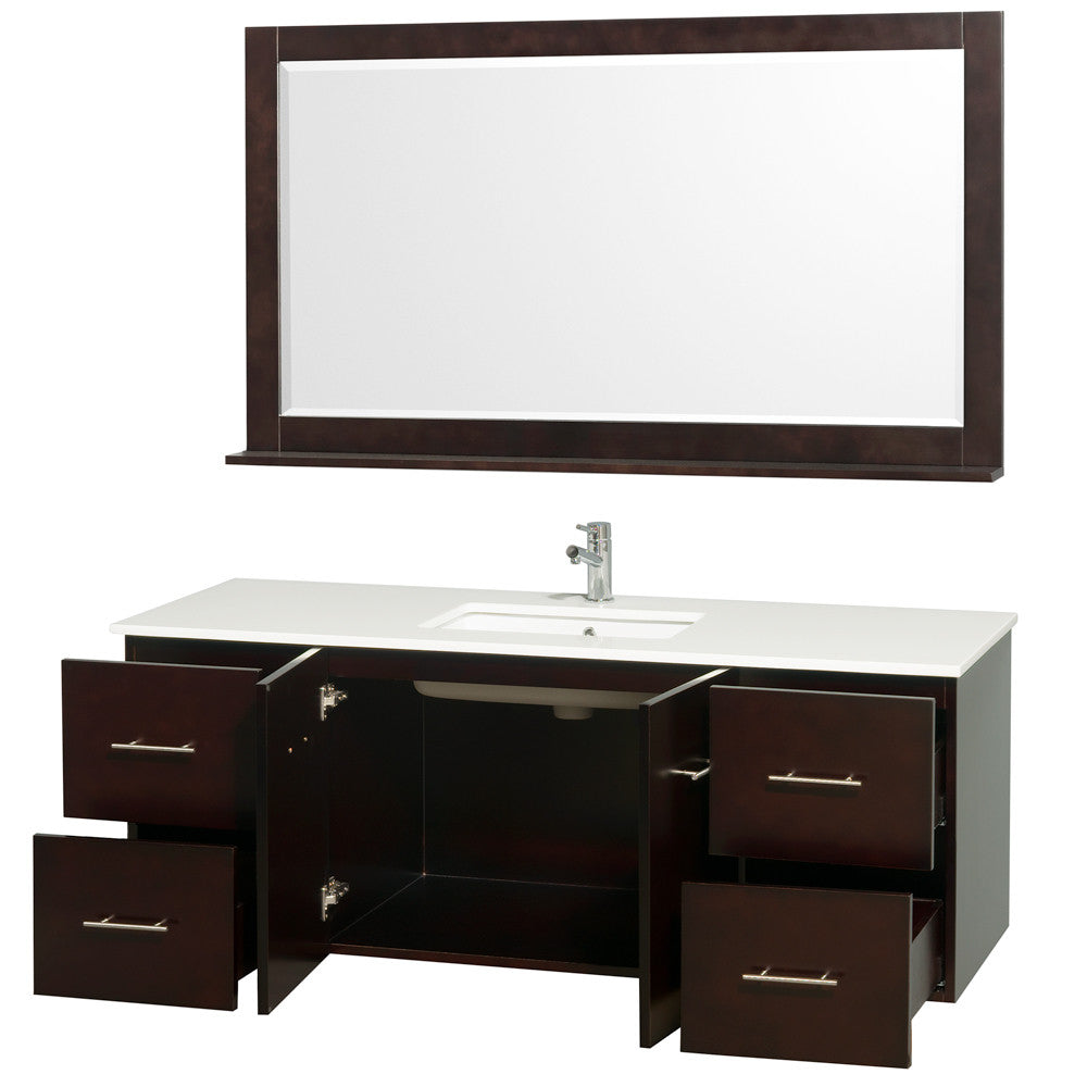 WYNDHAM COLLECTION Centra 60-inch Single Bathroom Vanity Set - Espresso