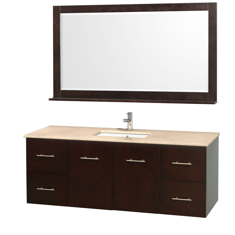 WYNDHAM COLLECTION Centra 60-inch Single Bathroom Vanity Set - Espresso