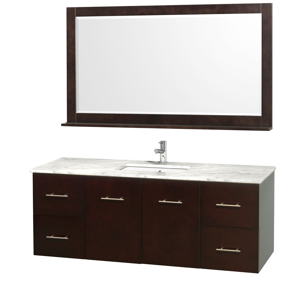 WYNDHAM COLLECTION Centra 60-inch Single Bathroom Vanity Set - Espresso