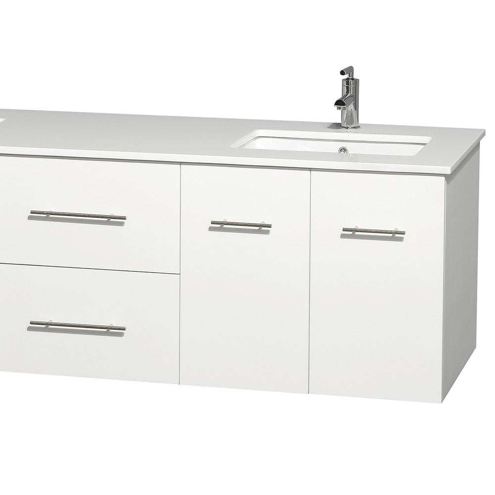 WYNDHAM COLLECTION Centra 72" Double Bathroom Vanity Set - White