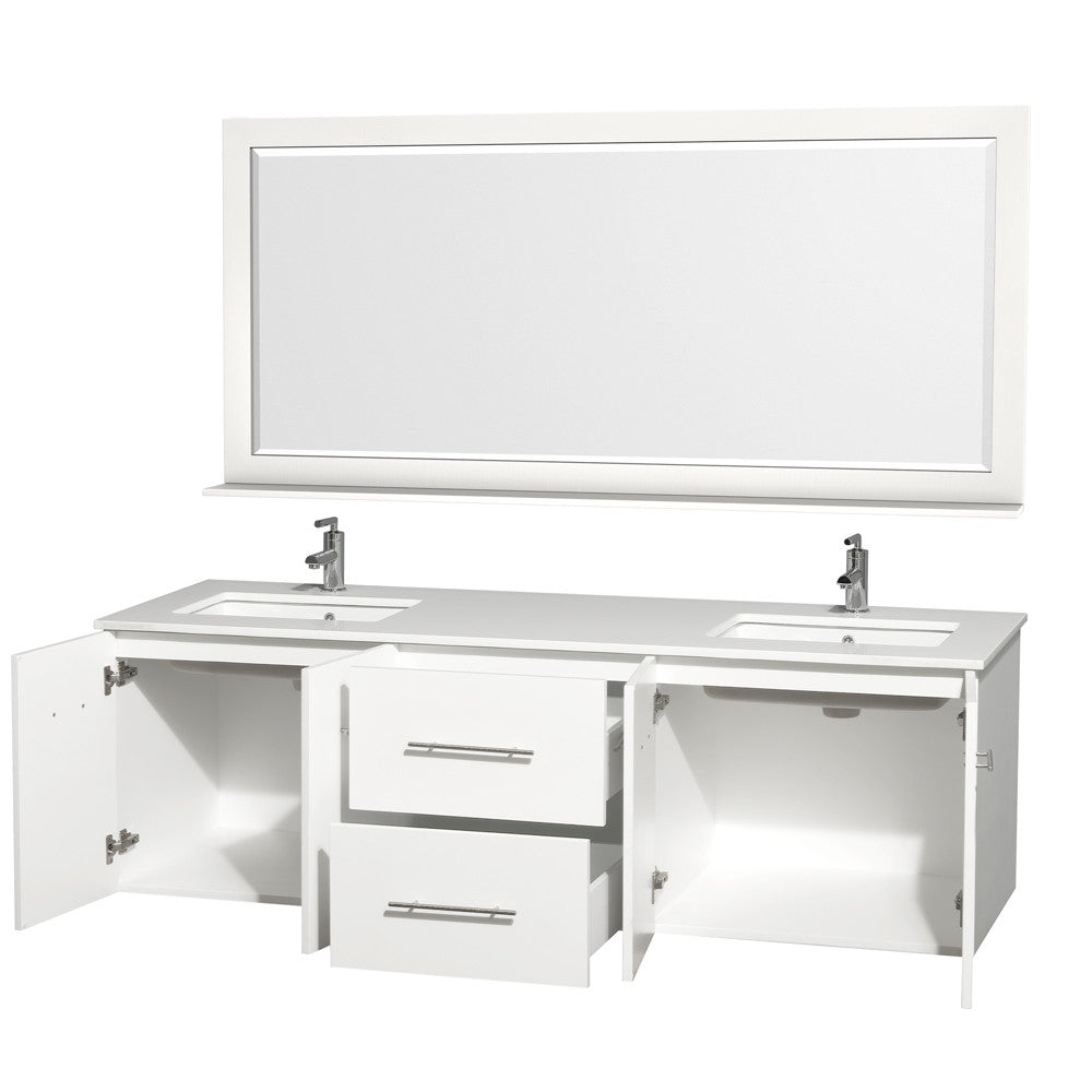 WYNDHAM COLLECTION Centra 72" Double Bathroom Vanity Set - White