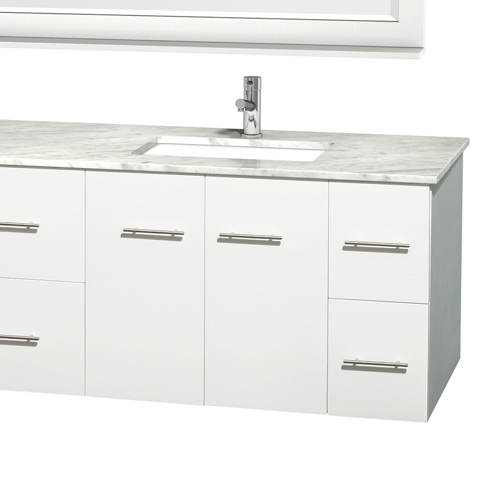 WYNDHAM COLLECTION Centra 80-inch Double Bathroom Vanity Set - White