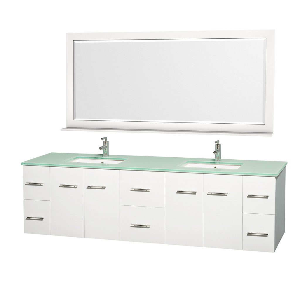 WYNDHAM COLLECTION Centra 80-inch Double Bathroom Vanity Set - White