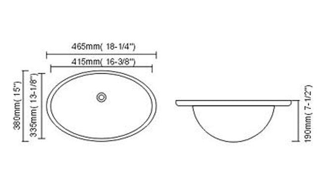 Dax-100 Modern Bathroom Undermount Sink (Ceramic)