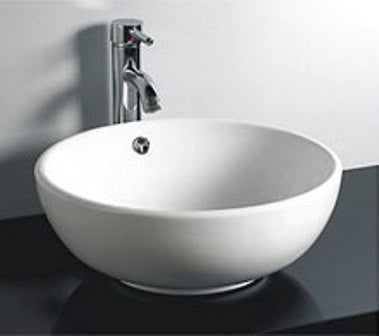Dax-215 White Modern Bathroom Vessel Sink (Ceramic)