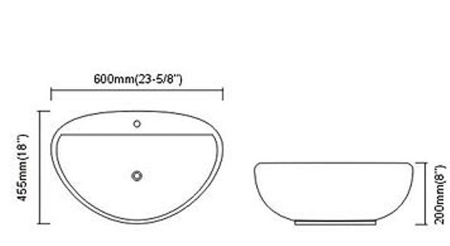 Dax-216 Modern Bathroom Vessel Sink (Ceramic)