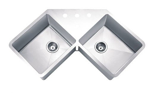 Dax-334 Modern Undermount Corner Kitchen Sink