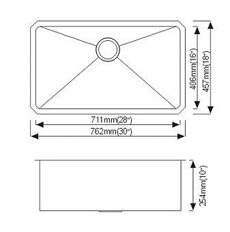 Dax-SQ-3018-B Modern Undermount Single Bowl Kitchen Sink