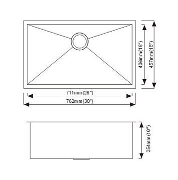 Dax-SQ-3018 Modern Undermount Single Bowl Kitchen Sink