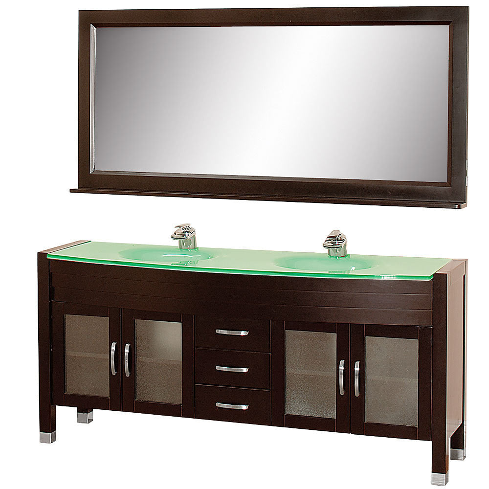 WYNDHAM COLLECTION Daytona 71-Inch Double Bathroom Vanity Set - Espresso