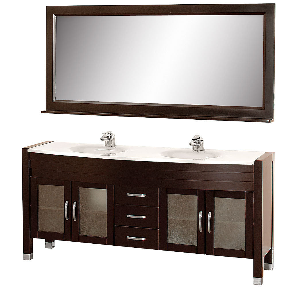 WYNDHAM COLLECTION Daytona 71-Inch Double Bathroom Vanity Set - Espresso