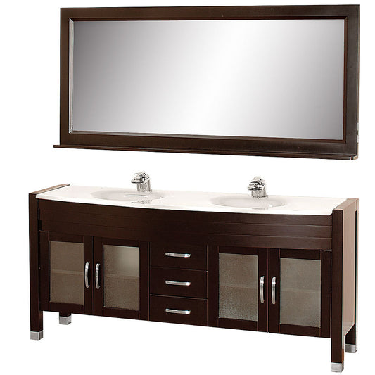 WYNDHAM COLLECTION Daytona 71-Inch Double Bathroom Vanity Set - Espresso