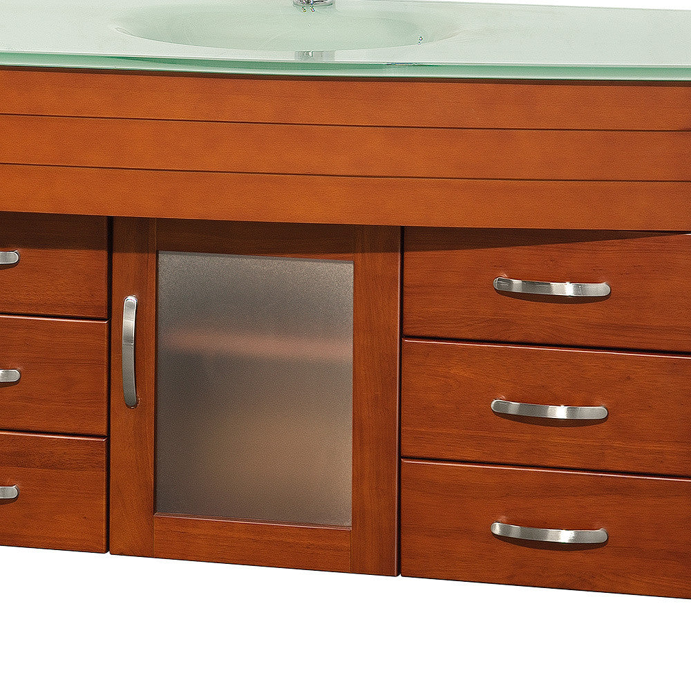 WYNDHAM COLLECTION Daytona 78-Inch Double Bathroom Vanity Set - Cherry