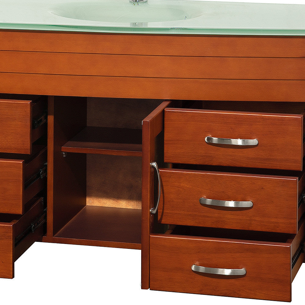 WYNDHAM COLLECTION Daytona 78-Inch Double Bathroom Vanity Set - Cherry