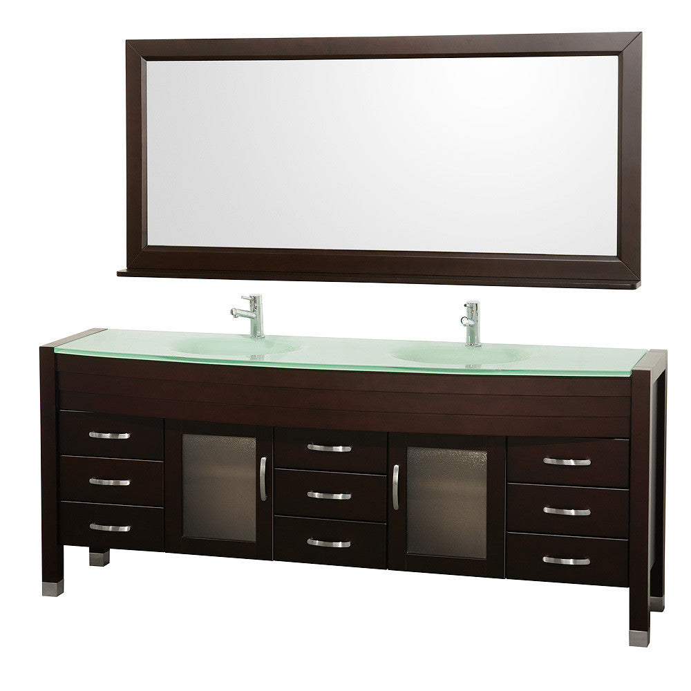 WYNDHAM COLLECTION Daytona 78" Double Bathroom Vanity Set - Espresso