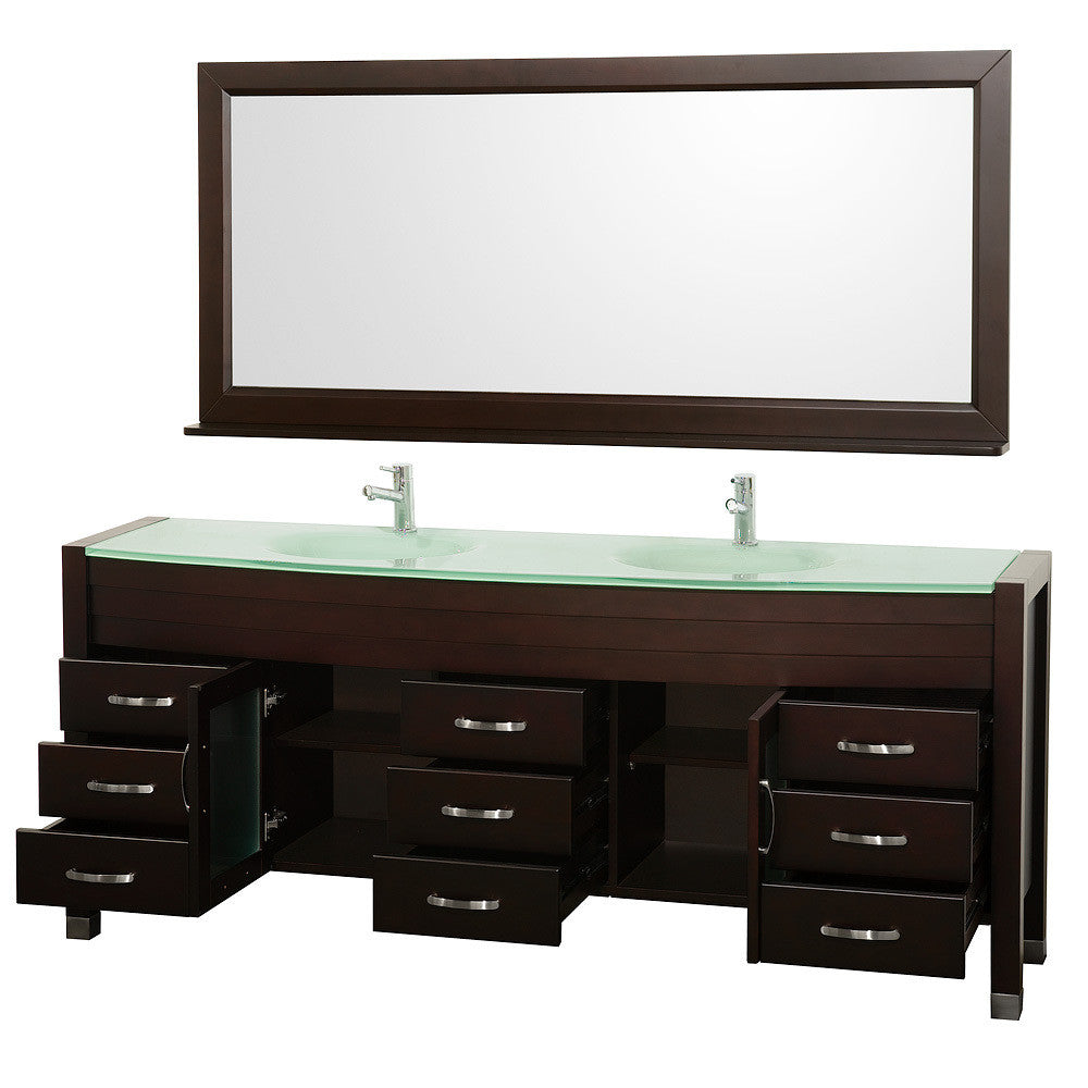 WYNDHAM COLLECTION Daytona 78" Double Bathroom Vanity Set - Espresso
