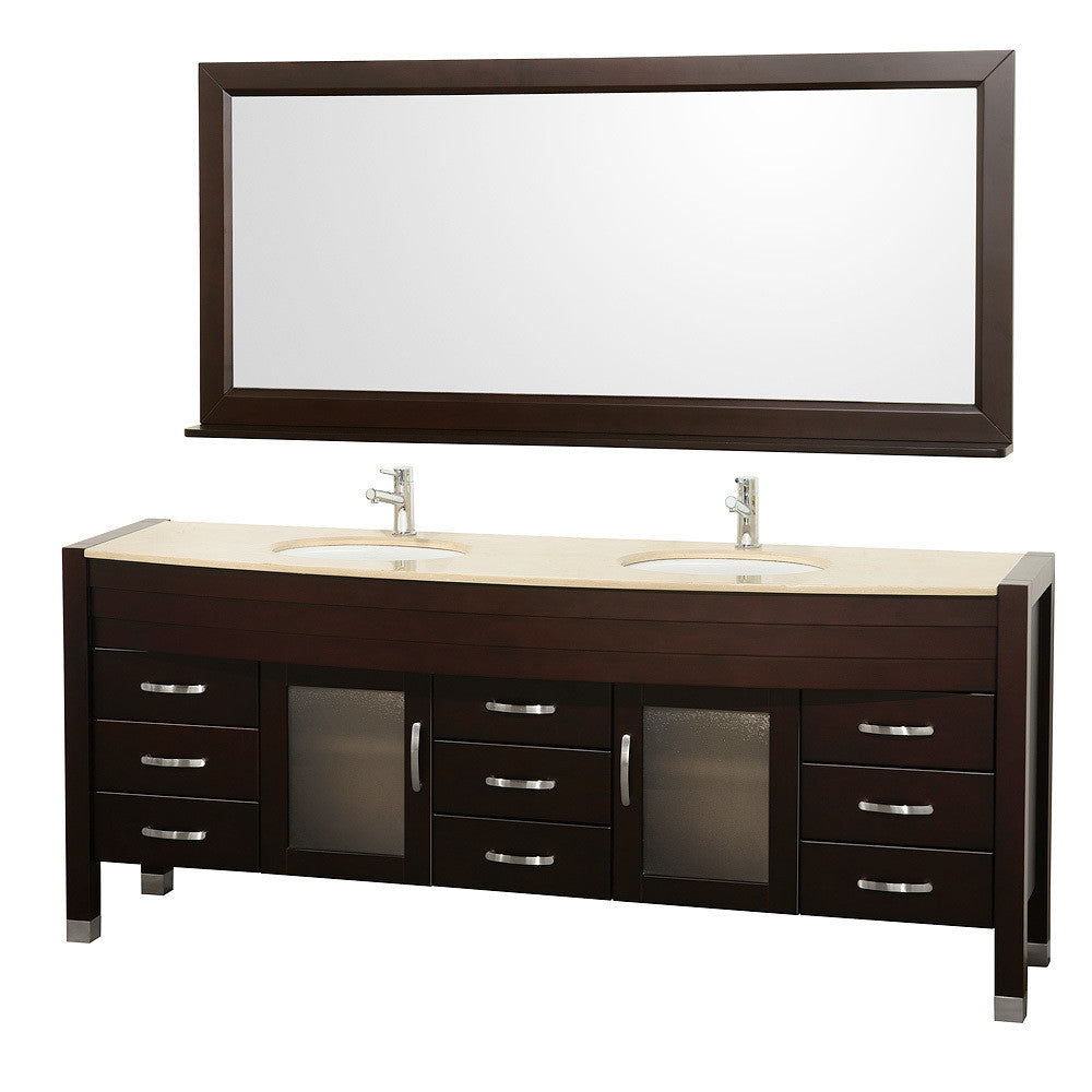 WYNDHAM COLLECTION Daytona 78" Double Bathroom Vanity Set - Espresso