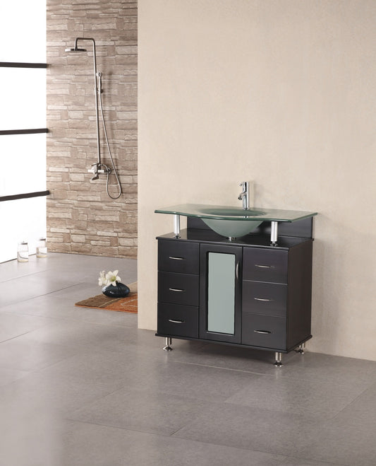 DESIGN ELEMENT Huntington 36" Single Drop In Sink Vanity Set