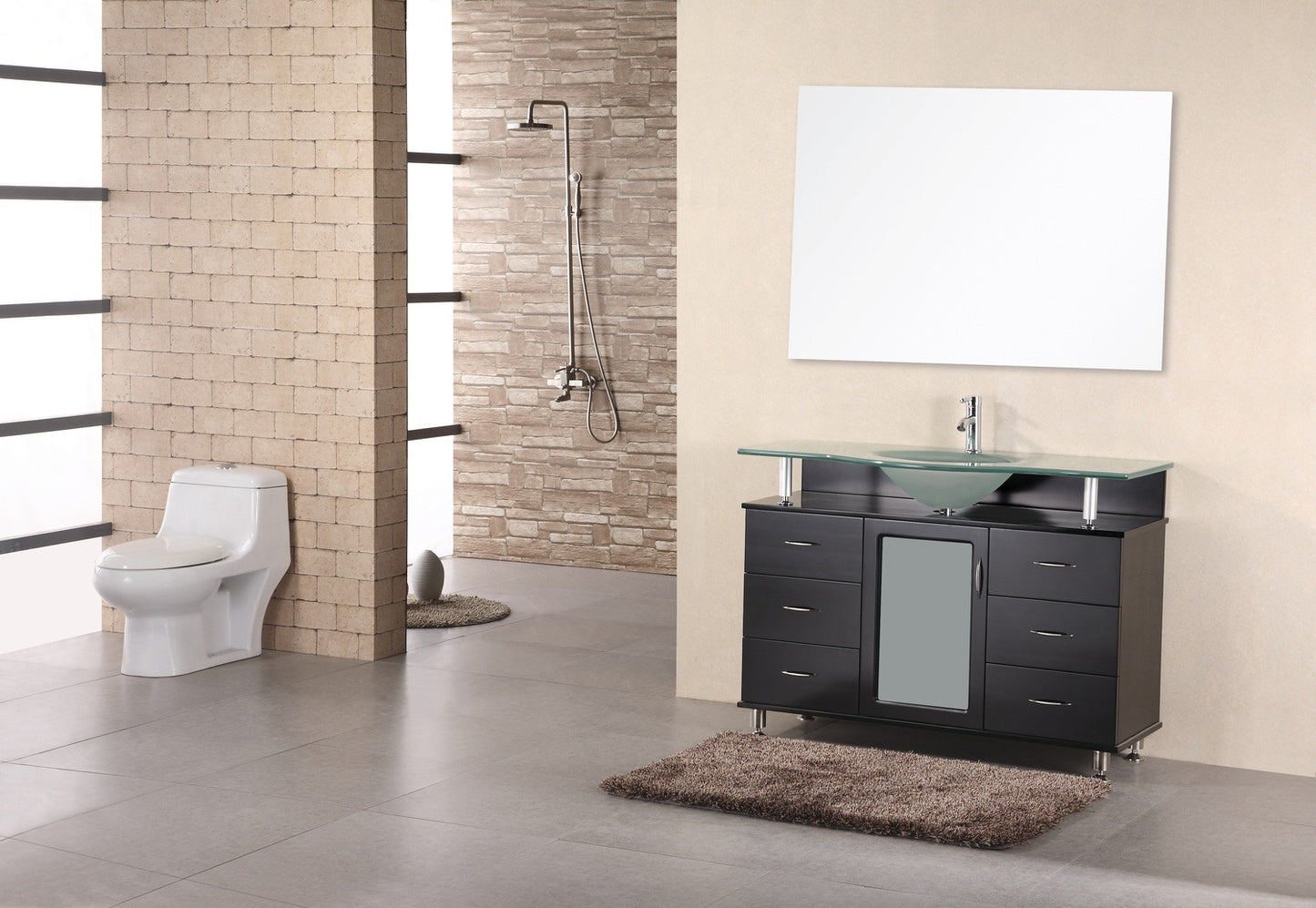 DESIGN ELEMENT Huntington 48" Single Drop-In Sink Vanity Set