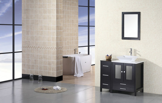 DESIGN ELEMENT Arlington 36" Single Vessel Sink Vanity - Espresso