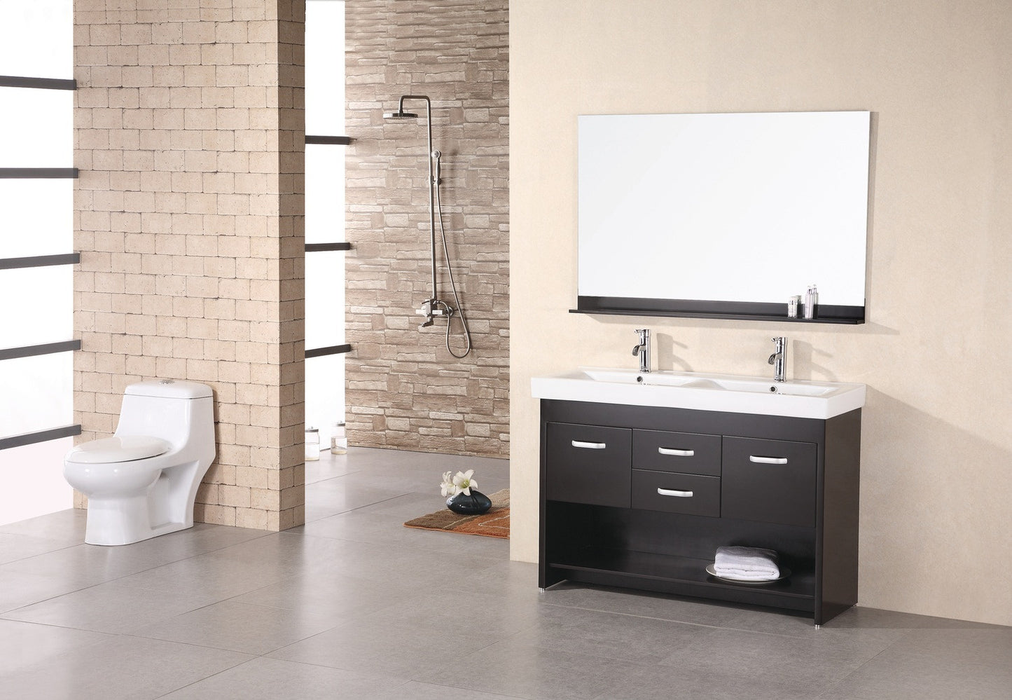 DESIG ELEMENT Citrus 48" Double Sink Vanity Set