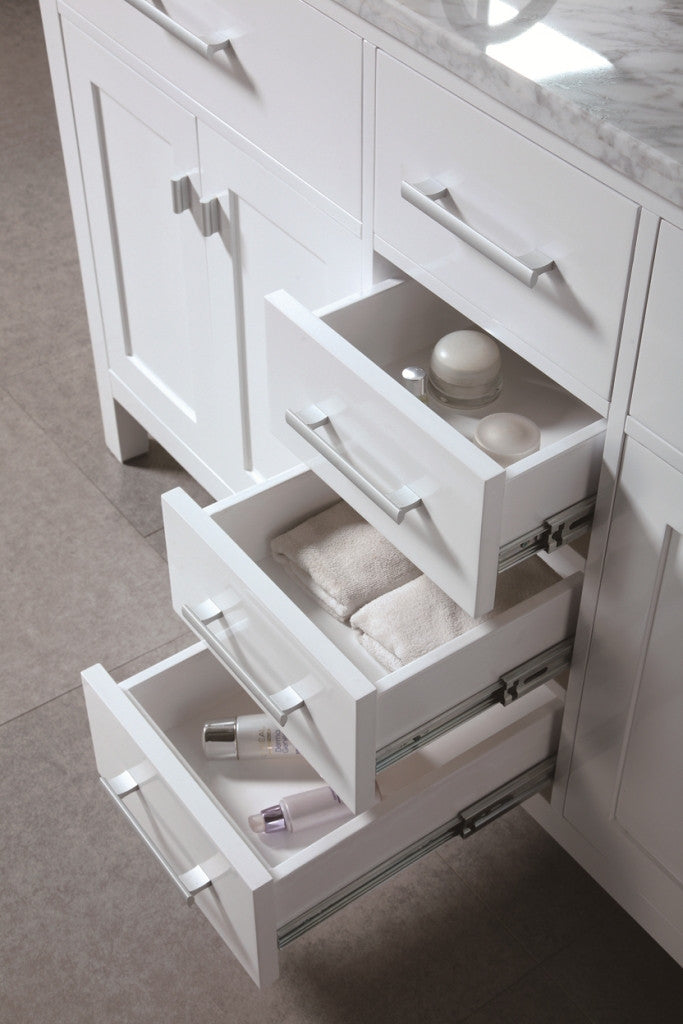 DESIGN ELEMENT London 61" Double Sink Vanity Set in White Finish