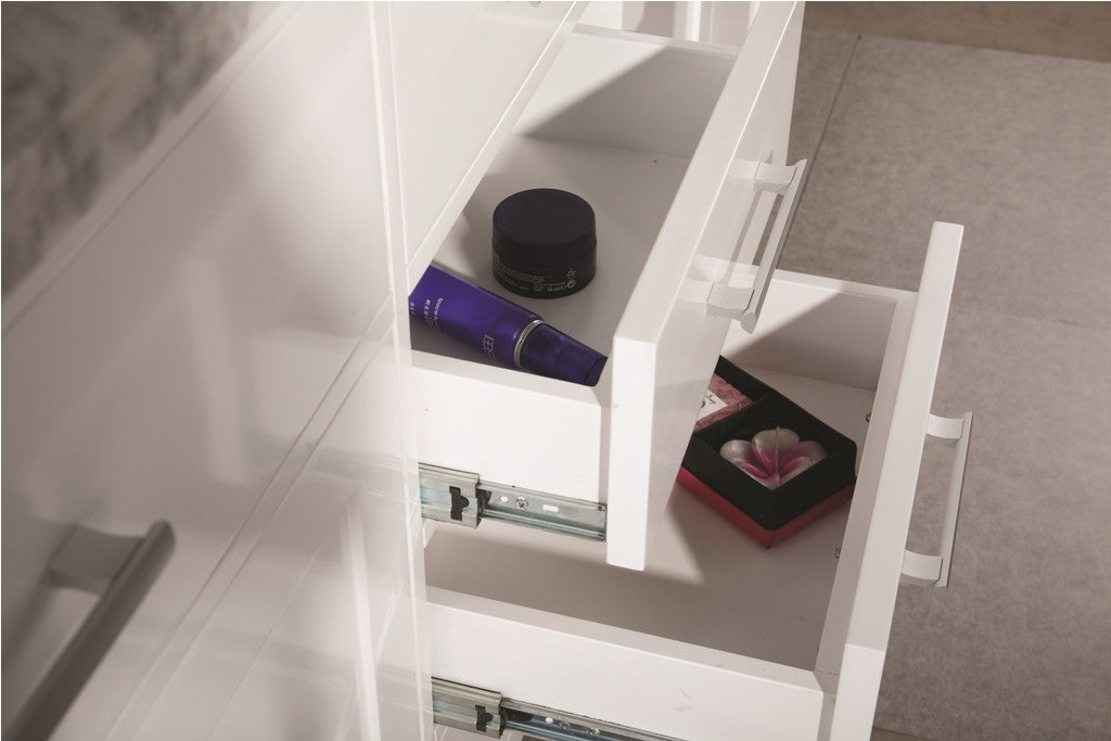 DESIGN ELEMENT London 72" Double Sink Vanity Set in Pearl White Finish