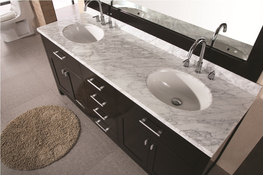 DESIGN ELEMENT London 72" Double Sink Vanity Set in Espresso Finish